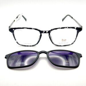 B.e Bio Eyes River GRYTT Eyeglass Clip-On Sunglass Black Gray Tort 53-18-145